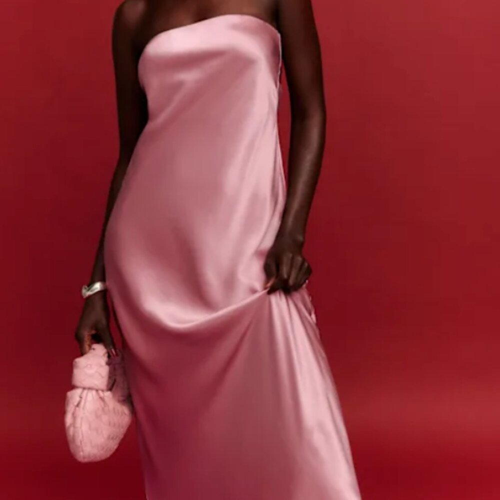 Reformation Joana Silk Dress Rose Petals - Size XS